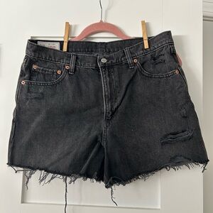 GAP 4in High Rise Stride Denim Shorts in Black size 30/10R